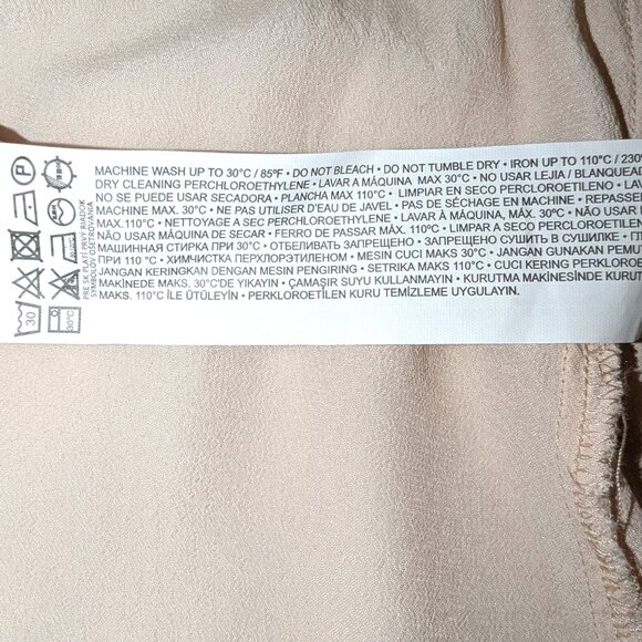 MNG Mango | Short Sleeve Lightweight Peach Pink Surplice Blouse | Size 6 - Picture 9 of 12